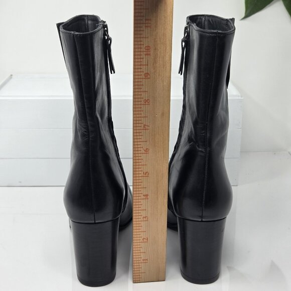 Seychelles Wild Ride Womens 10 Boots Leather Black Block Heel Zip Chelsea Moto - Picture 8 of 10